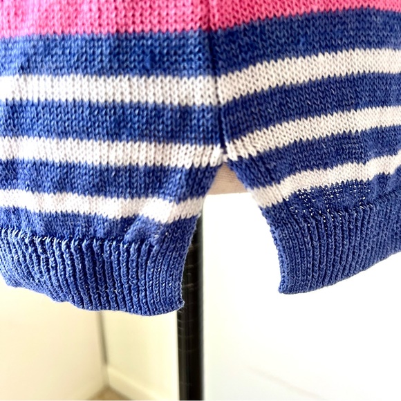 TALBOTS Petite Lightweight Colorful Striped Linen 3/4 Sleeve Sweater—SZ. MP - Picture 7 of 14